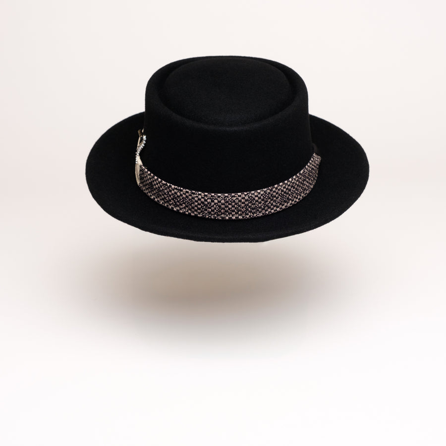 PORKPIE Laine Rigide Noir
