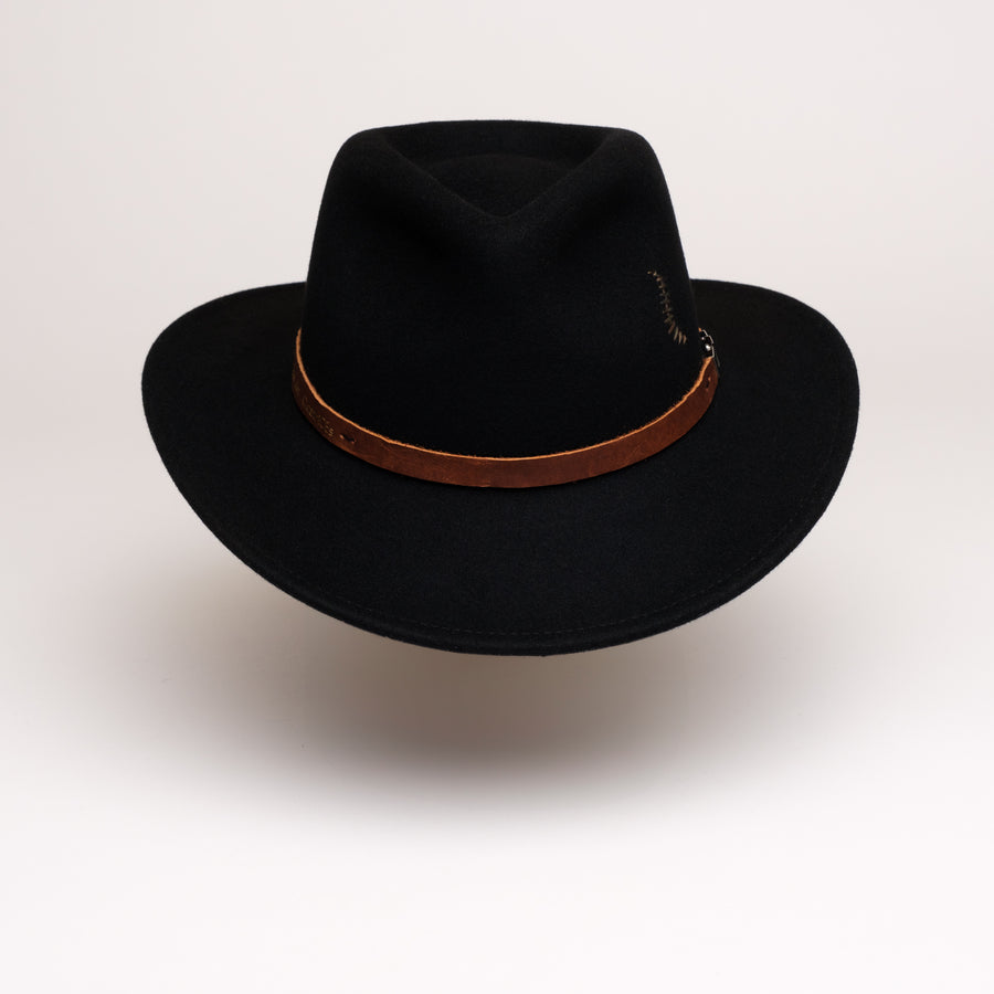 OUTBACK FEDORA Laine de Mérinos Pliable Noir